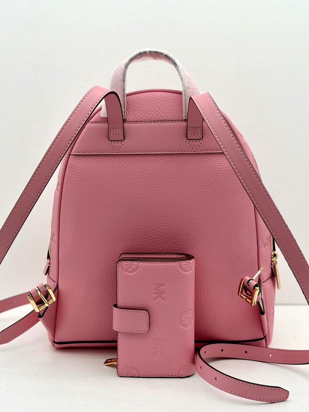 Michael Kors Pink Embossed Leather Backpack with Matching Wallet - Picture 5 of 13